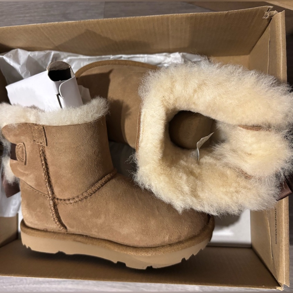 UGG Tan Kids Boots with Cream Lining